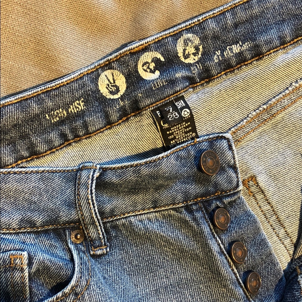 Blue Button-Fly Jeans - Picture 2 of 4